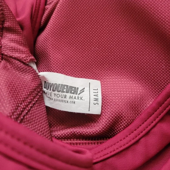 Do You Even DYE Leave Your Mark Wireless Racerback Sport Bra Size Small Burgundy - Picture 6 of 7